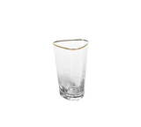 Aperitivo Triangular Highball Glass - Clear with Gold Rim