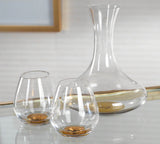 Golden Base Stemless Wine Glass