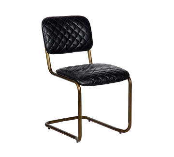STEEL AND LEATHER DINING CHAIR