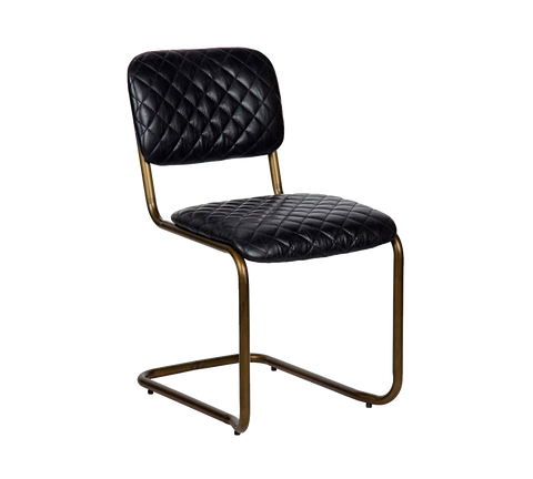 STEEL AND LEATHER DINING CHAIR