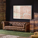 Westminster Button Sofa 3 Seater Vintage Cigar