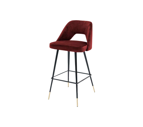 Bar Stool Avorio Roche Bordeaux Velvet