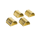 Hammertone Napkin Ring Goldtone Set 4