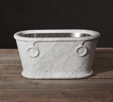 Roman Bath Ice Bucket White Marble