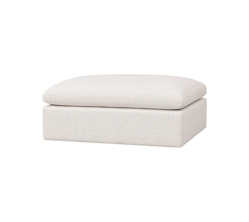 Strata Feather Petite Footstool - Performance Native Linen White