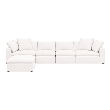 Strata Feather Petite Sectional - Performance Thin Chenille Yarn Dyed Natural