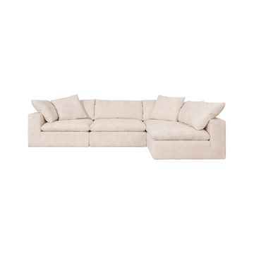 Strata Feather Petite Sectional - Performance Native Linen Natural