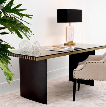 Table Lamp Charleston ant brass finish incl shade