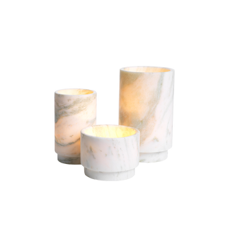 Tealight Holder Leonidas Set of 3 - Green Onyx