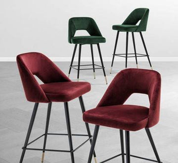 Bar Stool Avorio Roche Bordeaux Velvet