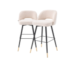 Bar Stool Cliff Bouclé Cream Set of 2