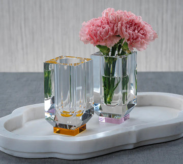 Carina Crystal Vase - Pink