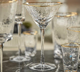 Aperitivo Triangular Martini Glass - Clear with Gold Rim