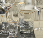 Aperitivo Triangular Double Old Fashioned Glass - Clear with Gold Rim
