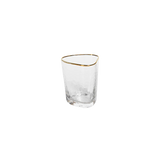 Aperitivo Triangular Double Old Fashioned Glass - Clear with Gold Rim