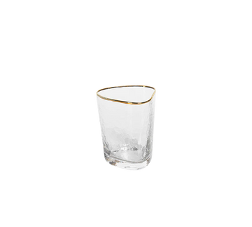 Aperitivo Triangular Double Old Fashioned Glass - Clear with Gold Rim