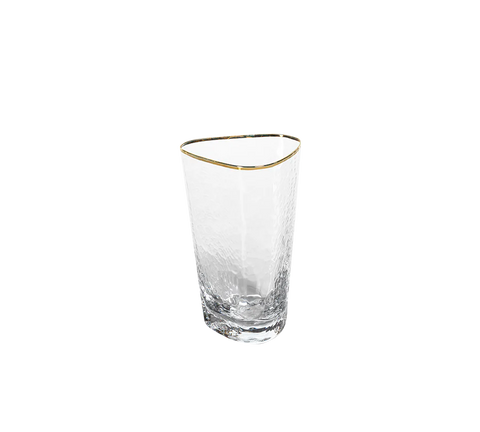 Aperitivo Triangular Highball Glass - Clear with Gold Rim