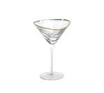Aperitivo Triangular Martini Glass - Clear with Gold Rim