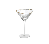 Aperitivo Triangular Martini Glass - Clear with Gold Rim