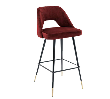 Bar Stool Avorio Roche Bordeaux Velvet