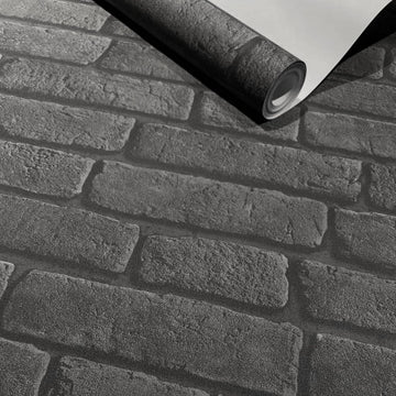 Black Bricks Erasable Wallpaper