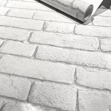 White Bricks Erasable Wallpaper