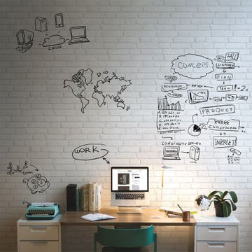 White Bricks Erasable Wallpaper