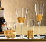 Fez Cut Glass Champagne Flute with Gold Leaf