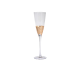 Fez Cut Glass Champagne Flute with Gold Leaf