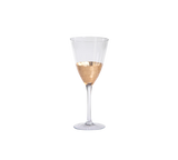 Fez Cut Glass Red Wine Glass with Gold Leaf