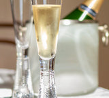 Livogno Champagne Flute on Hammered Stem