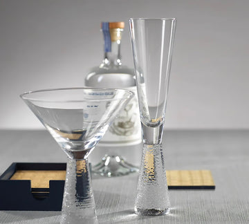 Livogno Champagne Flute on Hammered Stem